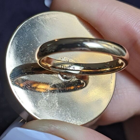 blue gold stone cocktail ring - Picture 5 of 7